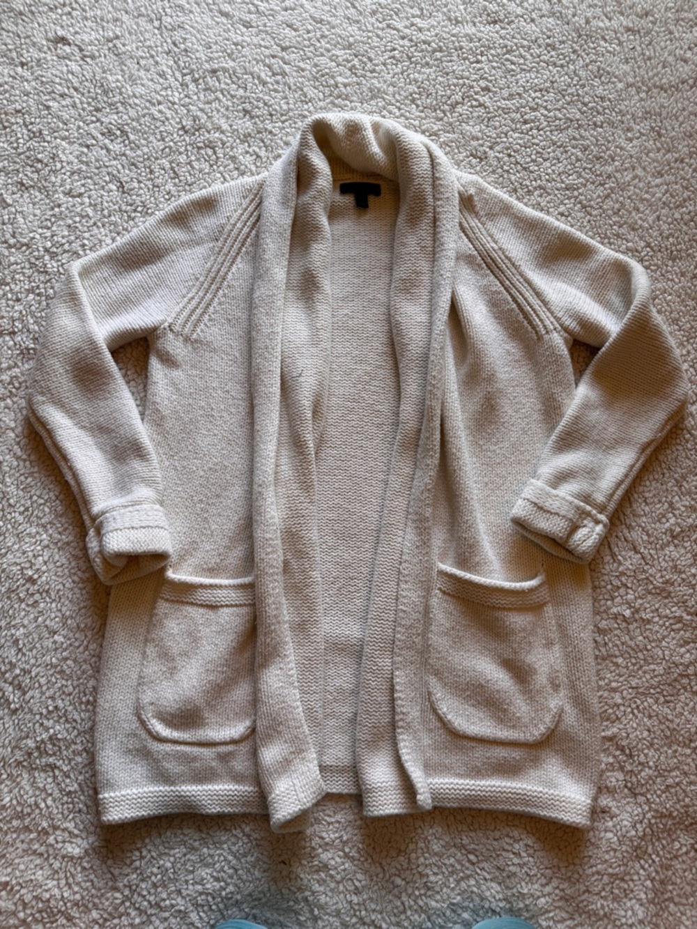 J. Crew // off white Cream Open-Front Shawl Collar Cardigan size xxsmall wi1